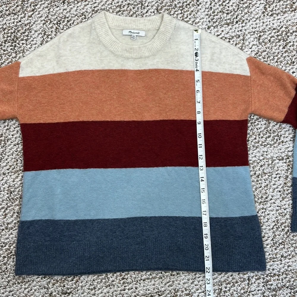 MADEWELL Crofton Oversized Striped Pullover Sweater in Coziest Yarn Size XXS - Picture 10 of 10